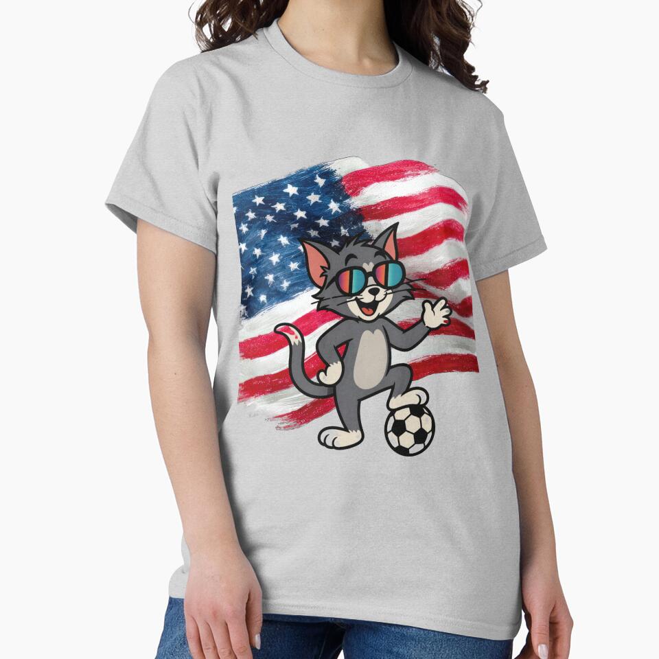 Cool American Soccer Cat | Funny USA Football Lover by Right-UR