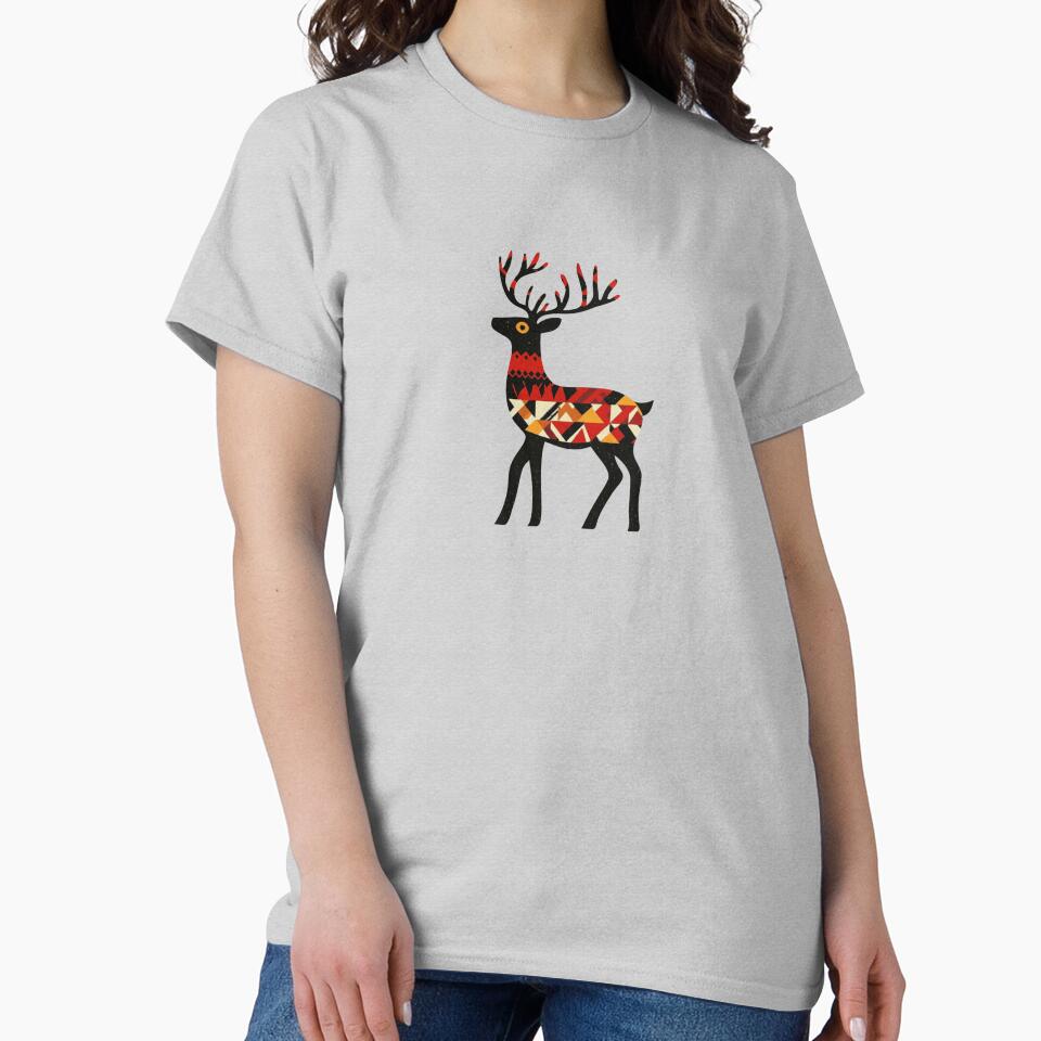 Geometric Reindeer Minimalist  Holiday Wildlife Design by gk-creations