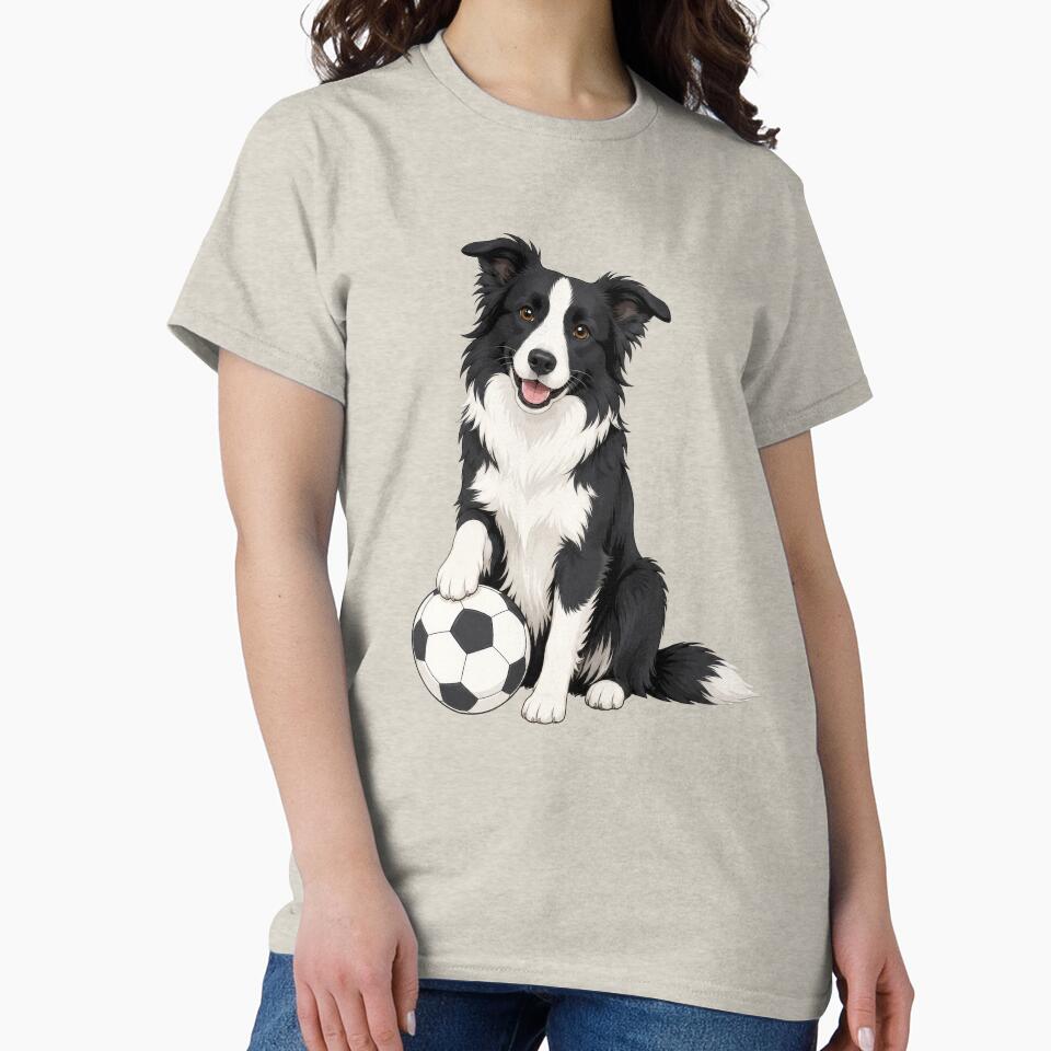 Border Collie Sit Soccer Dog | Cute Futbol Lover by pixiedustpaint