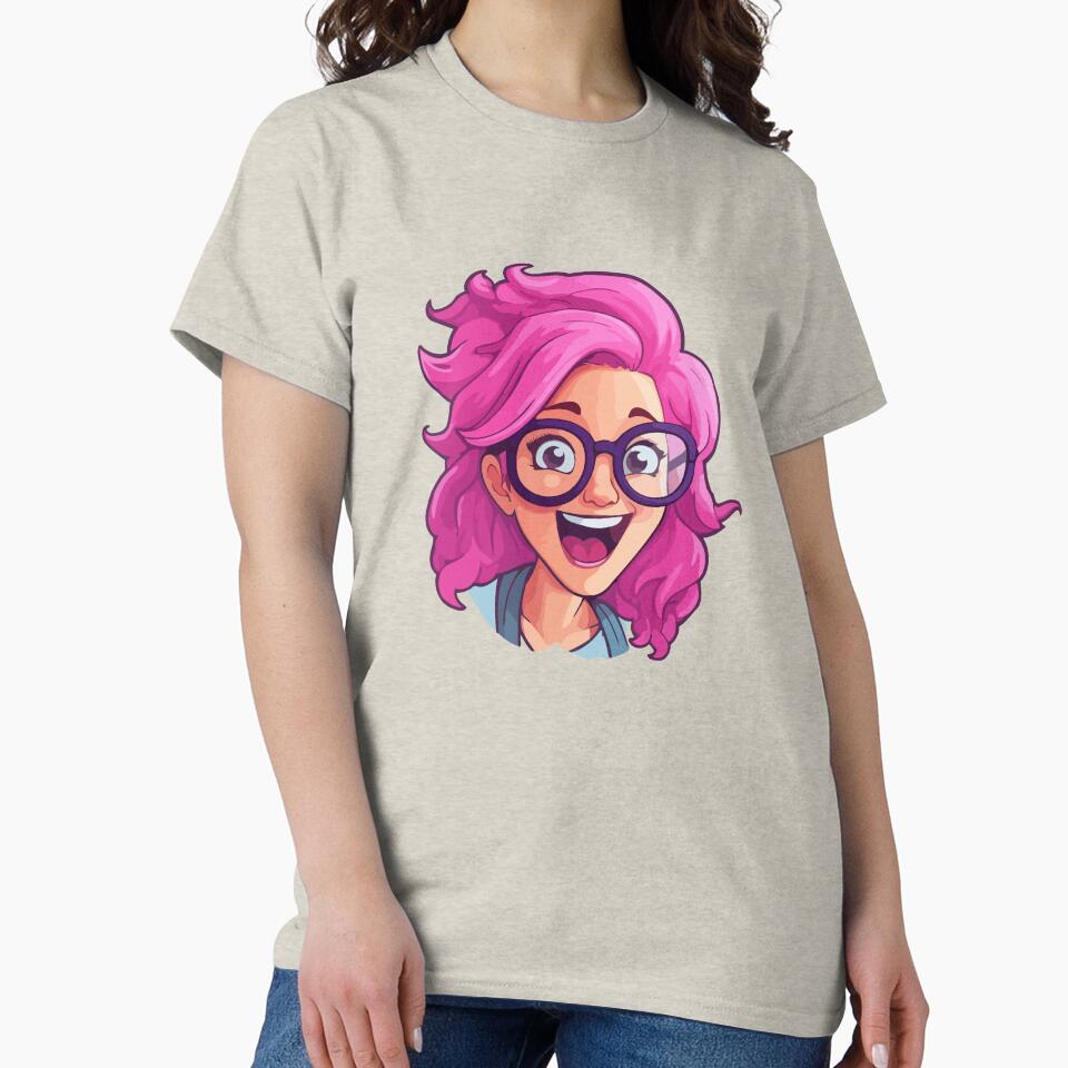 Nerd Girl Face Emoji: Tech-Savvy Chic by Artwyz