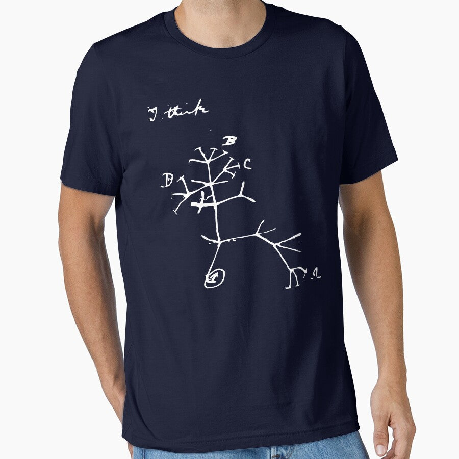 Darwin I Think Tree (White) by sciencemerch
