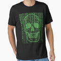 Skull Silhouette in Digital Matrix Futuristic Graphic Tee by Styler Creative Studio