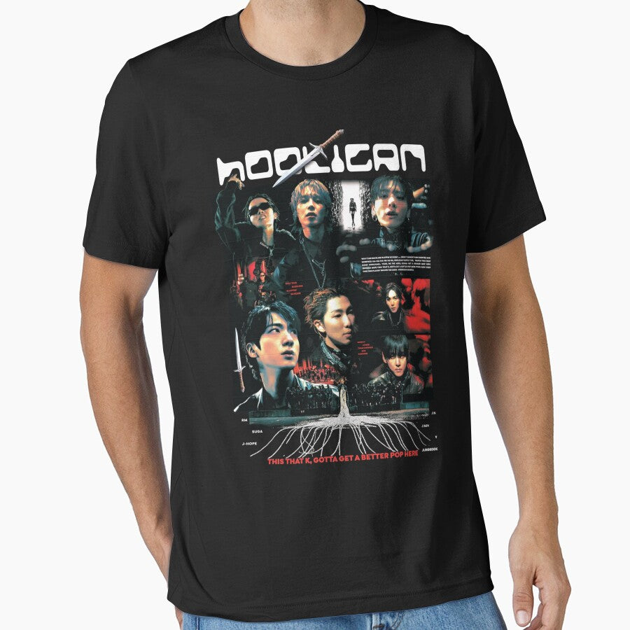 Bangtan Hooligan Street Style - 90s Rap Tee Aesthetic by moamaxshop