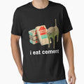 I Eat Cement Cursed Cat Funny Oddly Specific Meme T-Shirt by Yolandahamplin