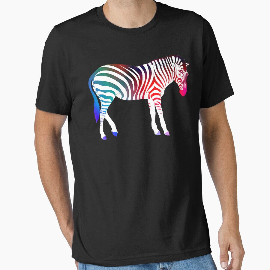 Africa Zebra Rainbow Stripe T-Shirt by GrahamWalsh