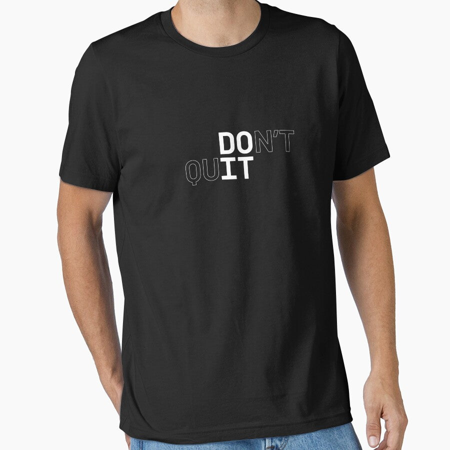 DO IT / DON'T QUIT (White Outline on Black) by STUDIO-72