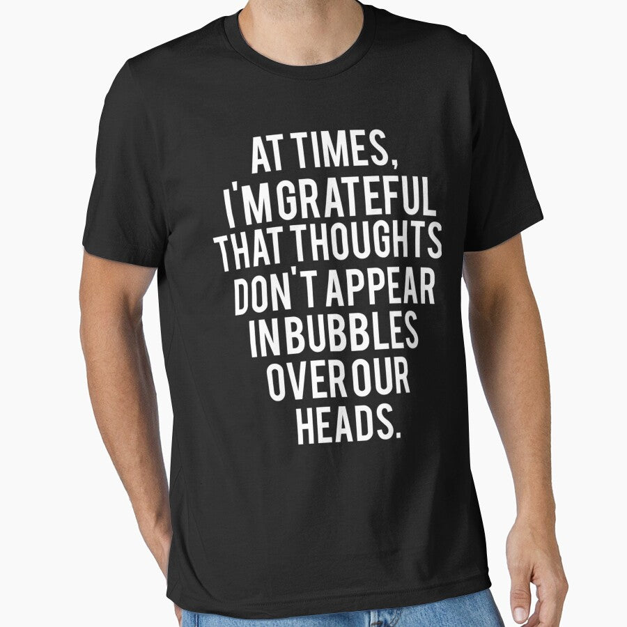 At Times I Am Grateful Thoughts Minimalist Quote Typography by Bean-Box
