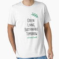 Green Living, Sustainable Tomorrow Environmental Protection Positive Quote by FemiBiutti