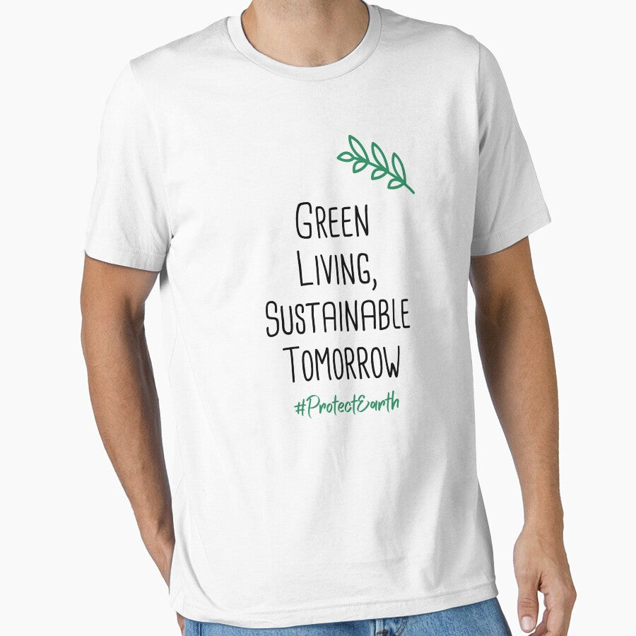 Green Living, Sustainable Tomorrow Environmental Protection Positive Quote by FemiBiutti