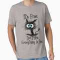 It's Fine I'm Fine Everything Is Fine Funny cat by zacben