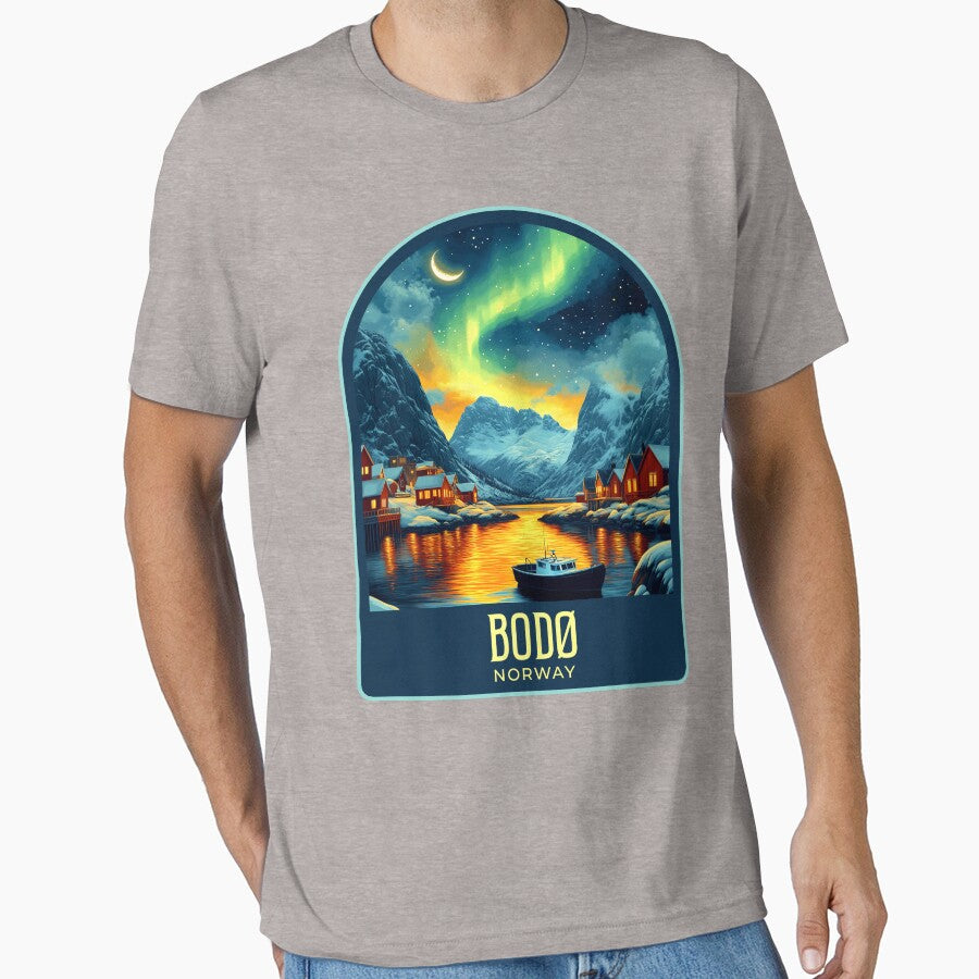 Bodø Vintage Travel Illustration by HomeLivingCo