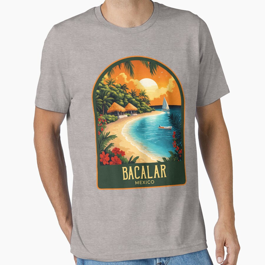 Bacalar Vintage Travel Illustration by HomeLivingCo