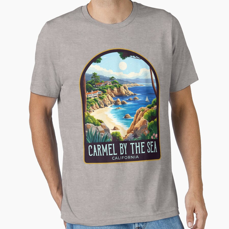 Carmel-by-the-Sea Vintage Travel Illustration by HomeLivingCo