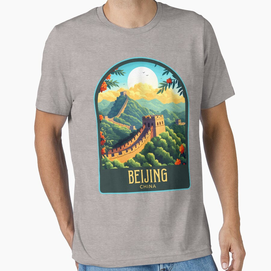 Beijing Vintage Travel Illustration by HomeLivingCo