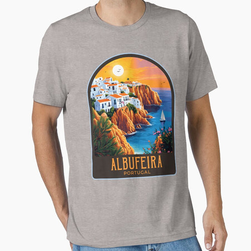 Albufeira Vintage Travel Illustration by HomeLivingCo