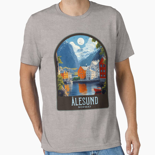 Ålesund Vintage Travel Illustration by HomeLivingCo