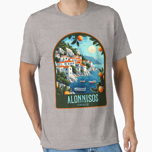 Alonnisos Vintage Travel Illustration by HomeLivingCo