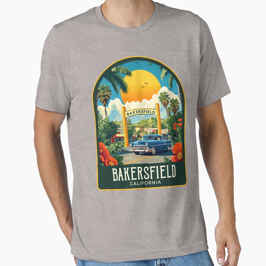 Bakersfield Vintage Travel Illustration by HomeLivingCo