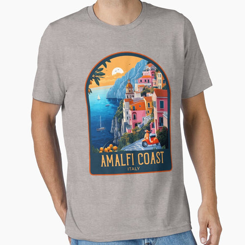 Amalfi Coast Vintage Travel Illustration by HomeLivingCo