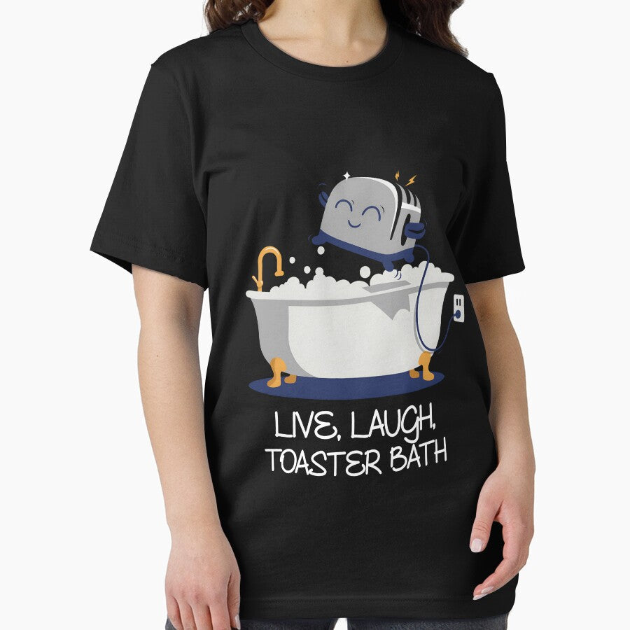 Live Laugh Toaster Bath Funny Saying smiley Cartoon by SkeletonsDanger