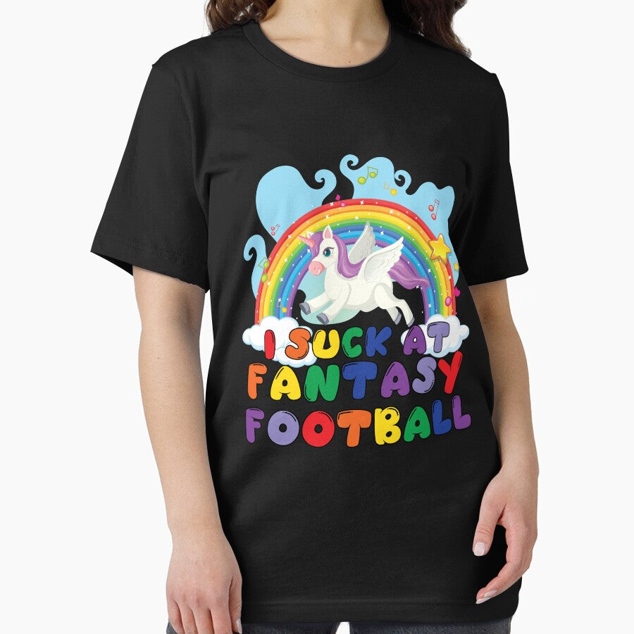 I Suck At Fantasy Football Unicorn Rainbow Fantasy Football Gear by DynamicDesign