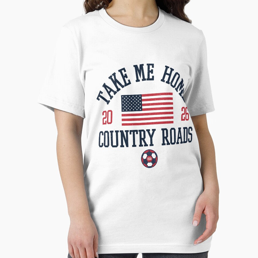 Take Me Home Country Roads 2026 USA Flag Soccer Fan Patriotic by kienoy