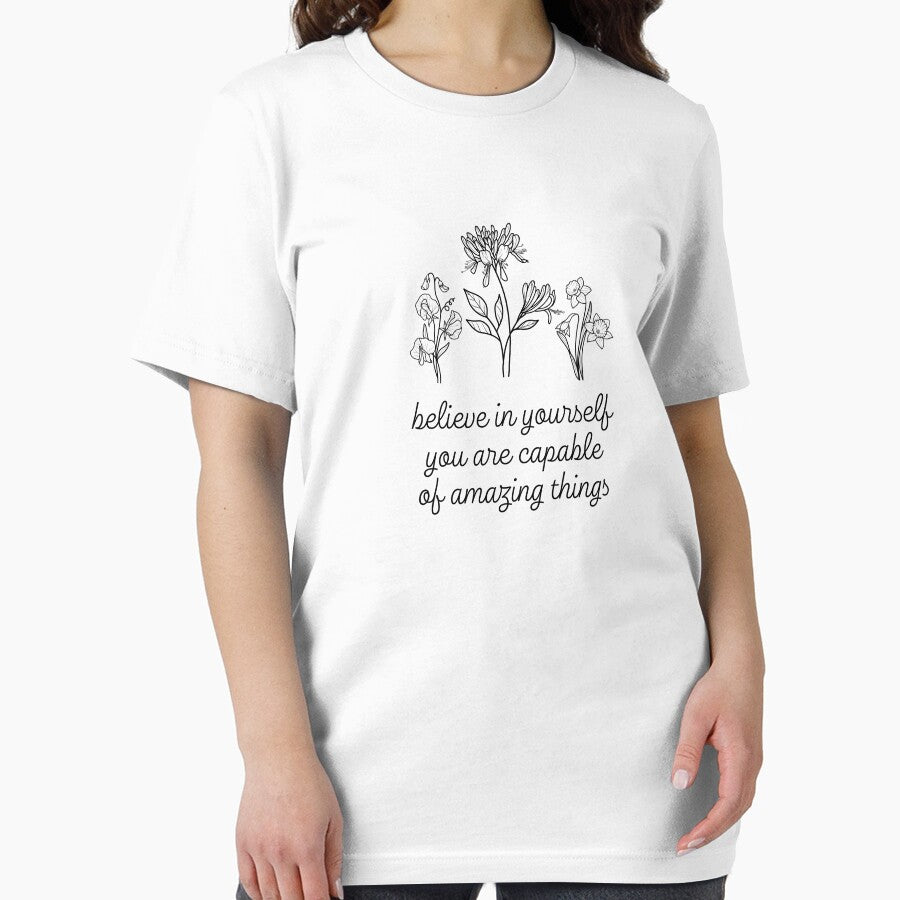 Believe In Yourself, You Are Capable of Amazing Things Mental Health Awareness Positive Inspirational Slogan by FemiBiutti
