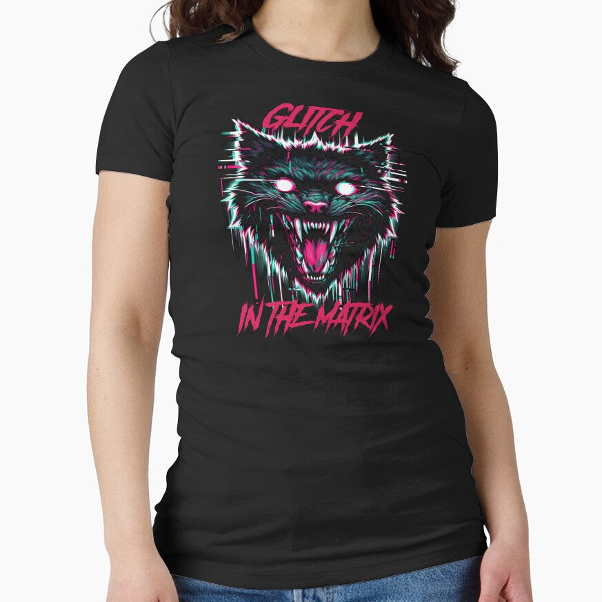 Glitch in the matrix cat Synthwave Cyberpunk by GlitchGrotesque