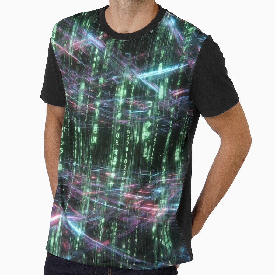 Neon Cyberpunk Digital Matrix Code by IntelliMindDesigns