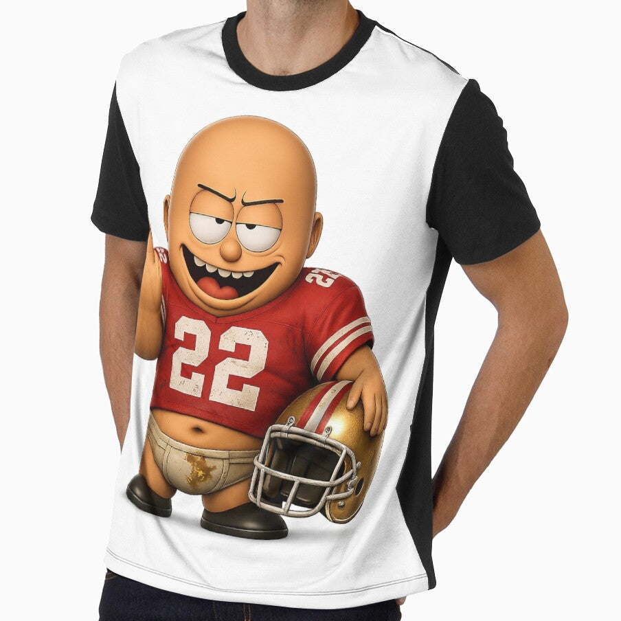 Funny American Football Player Cartoon – Chimou Character, Football Humor Design, Perfect Gift for Football Fans by WotanArt