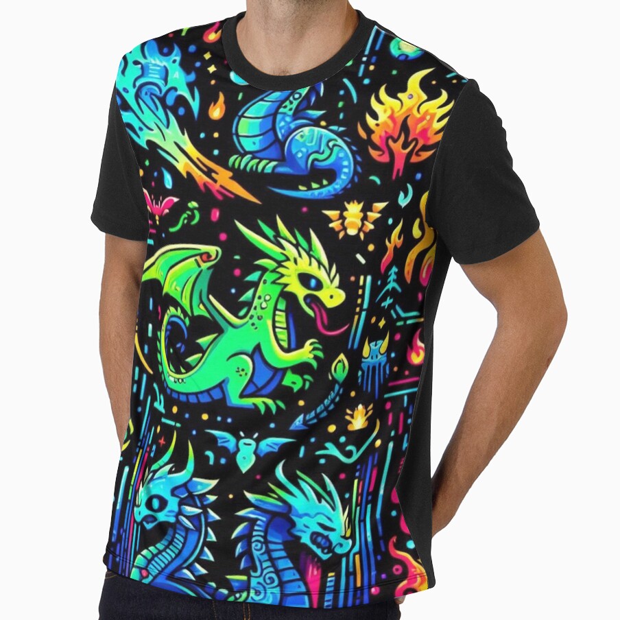 Neon Dragon Cartoon Faces by Imaginarium of Chaos falcon88