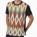 Boho Ikat Pattern, Red, Teal, Green, Mustard Yellow by meggydesigns