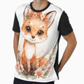 Cute flowery fox in the fairytale forest by SimonsDesignArt