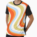 Retro Wavy Stripes in Orange Blue and Olive by trajeado14