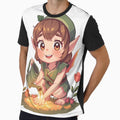 Cute forest fairy watering flowers by SimonsDesignArt