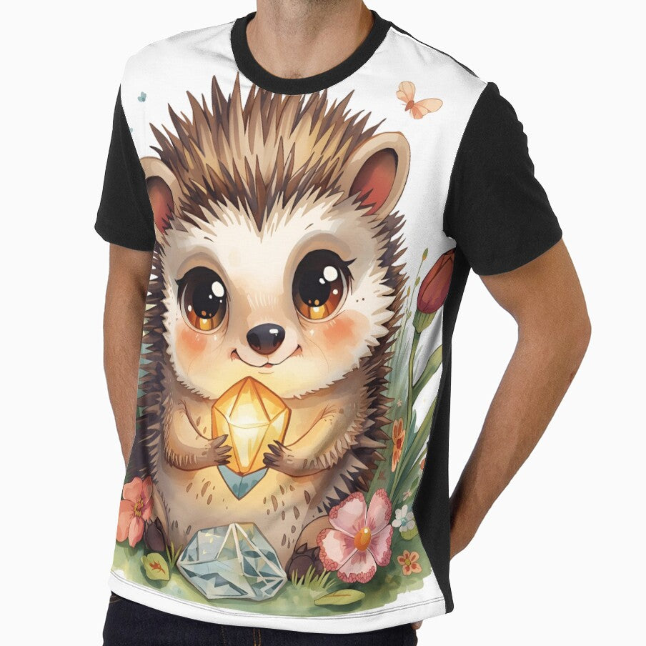Hedgehog with crystal in the fairytale forest by SimonsDesignArt