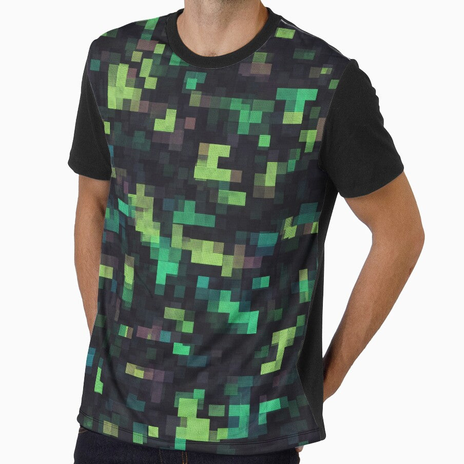 Emerald Pixel Noise by Kaleidoscope Print