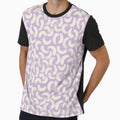 Boho gouache brush strokes in pastel lilac by Illustrated by Nat