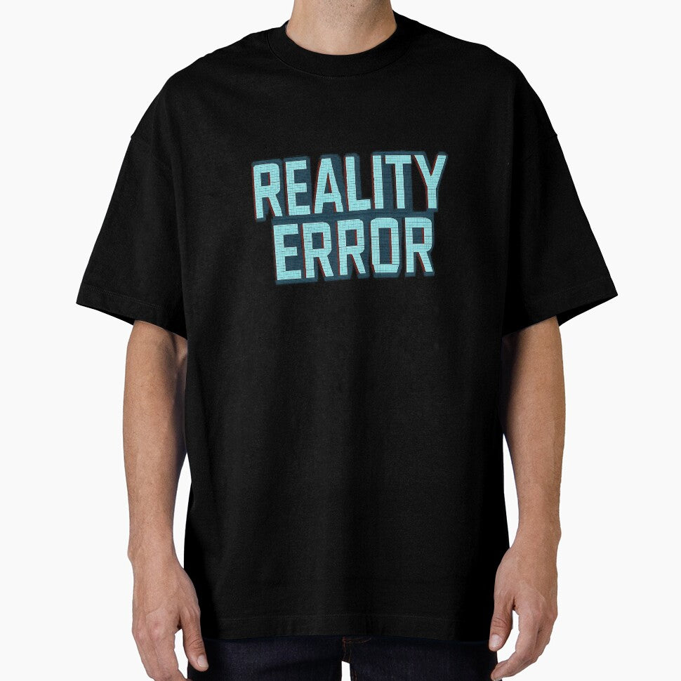 "Reality Error" Glitch Typography T-Shirt – Cyberpunk Neon Futuristic Design by SkyyWorks
