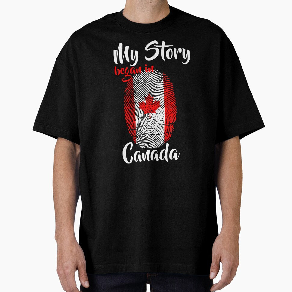 My story began in Canada Flag Fingerprint DNA Canadian by PartyShirts1