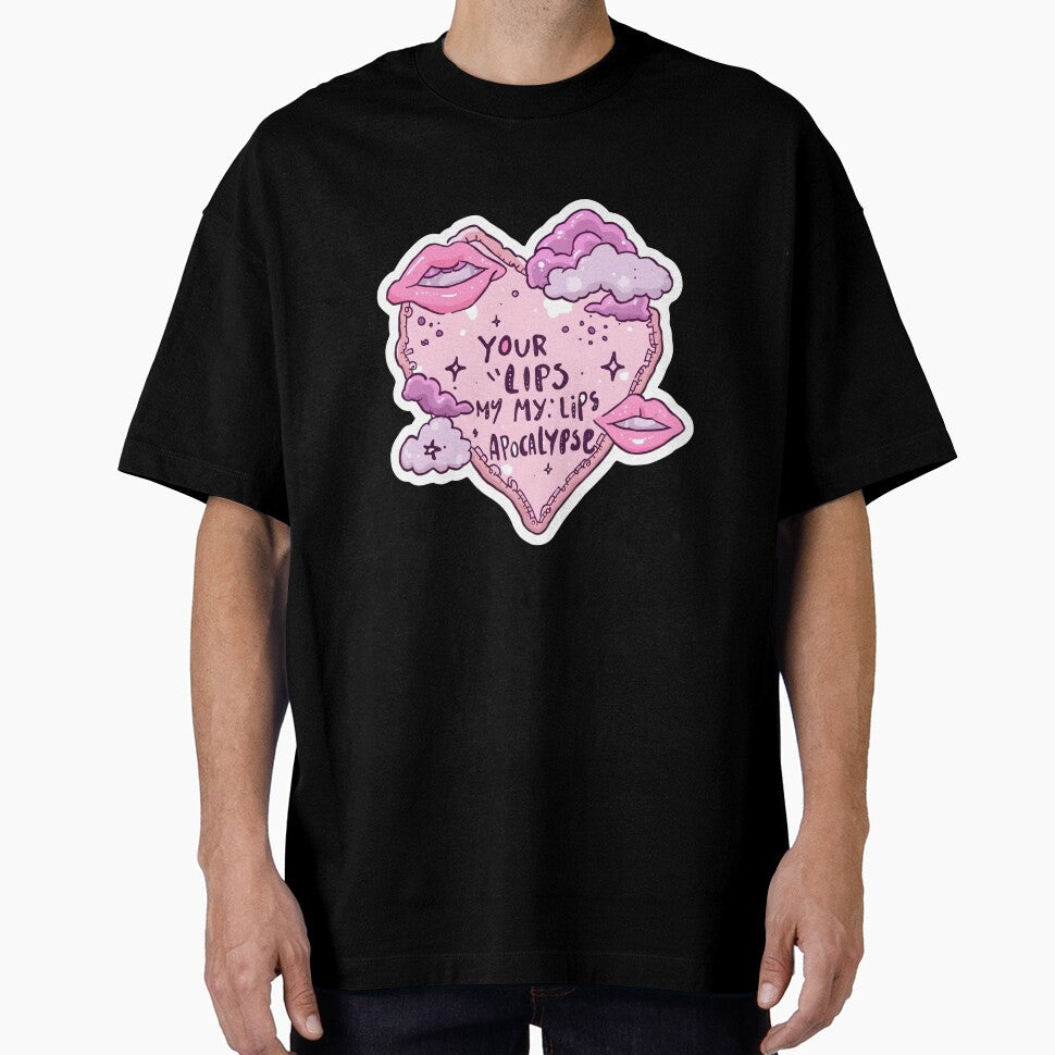 Your Lips My Lips Apocalypse T-Shirt | Pastel Goth Aesthetic Heart Sticker | Alt Pop Lyric Art , Indie Music by Pixie Bloom