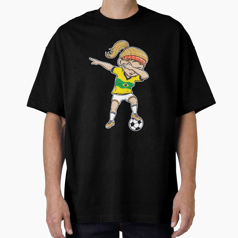 Dabbing Soccer Player Funny Brazil Fan product girl by Pummli