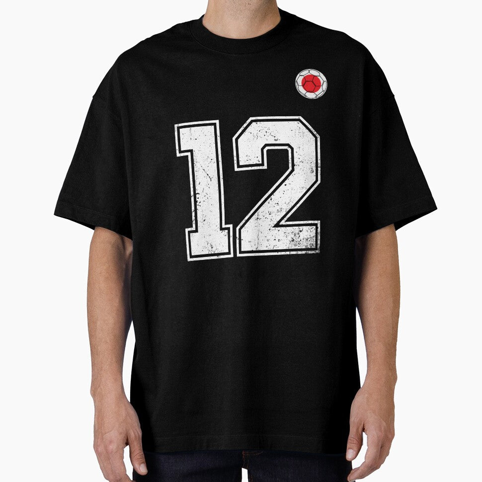 Japan Soccer Number 12 Vintage Sports Fan by LiviuGligoros
