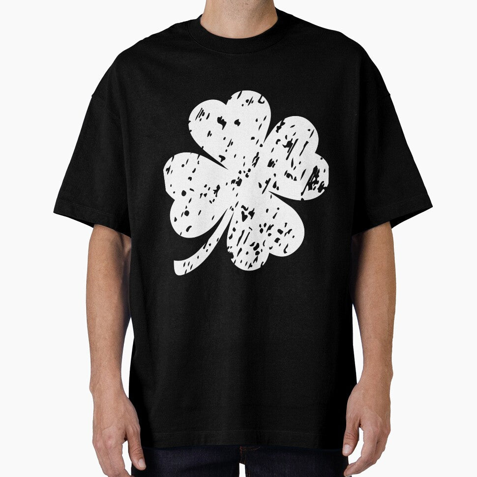 White four leaf Shamrock, Clover by flexycreatives