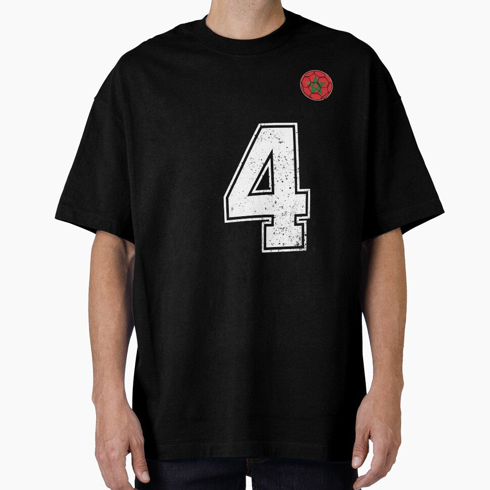 Morocco Soccer Number 4 Vintage Sports Fan by OliviaHayesArt