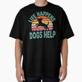 Life Happens Dogs Help - This design is for every dog lover, dog owner, and proud dog mom who knows dogs help make life better by ZyziowskyArt