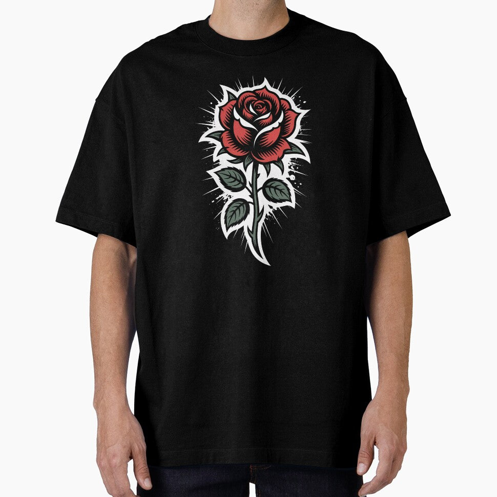 Single Rose Gothic Splatter Background Tattoo Dark Floral by Say It With Ink