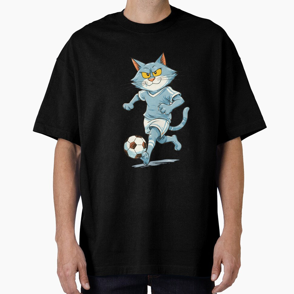 Funny Soccer Cat – Cartoon Football Cat Illustration by Rosomyat Design