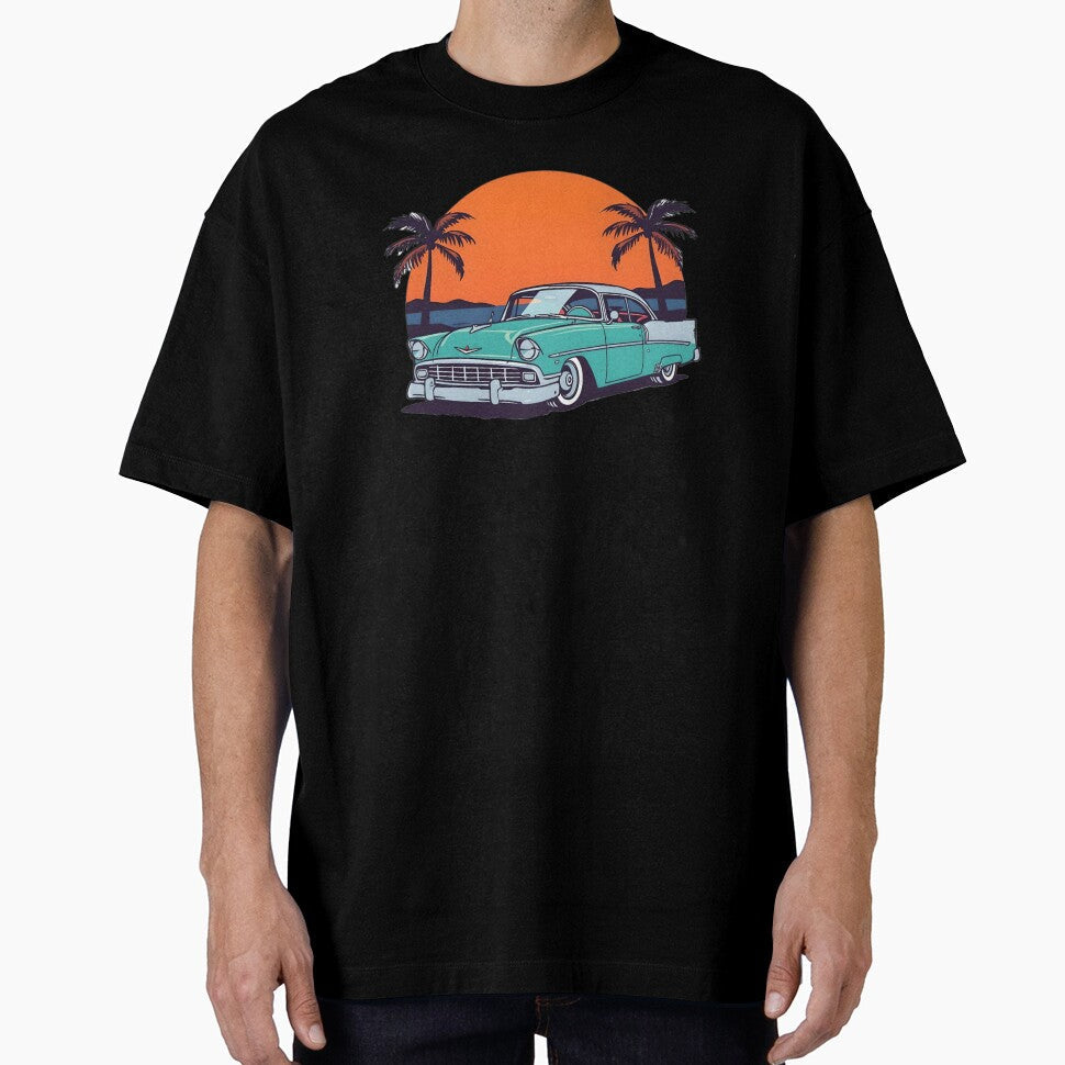 Classic car by the sea by SanchillShop