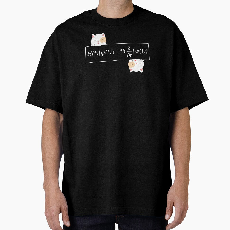 Schrödinger Equation, cat dead and alive, quantum mechanics by FABulousStudio